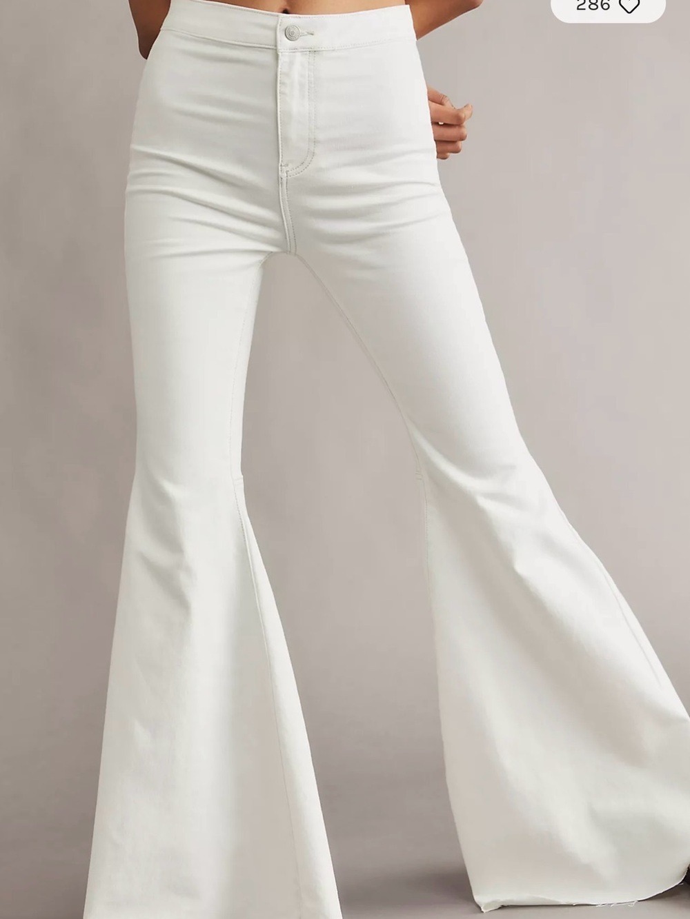 We The Free Just Float On Flare Jeans Heavenly White Size 26 NWT - Picture 2 of 6